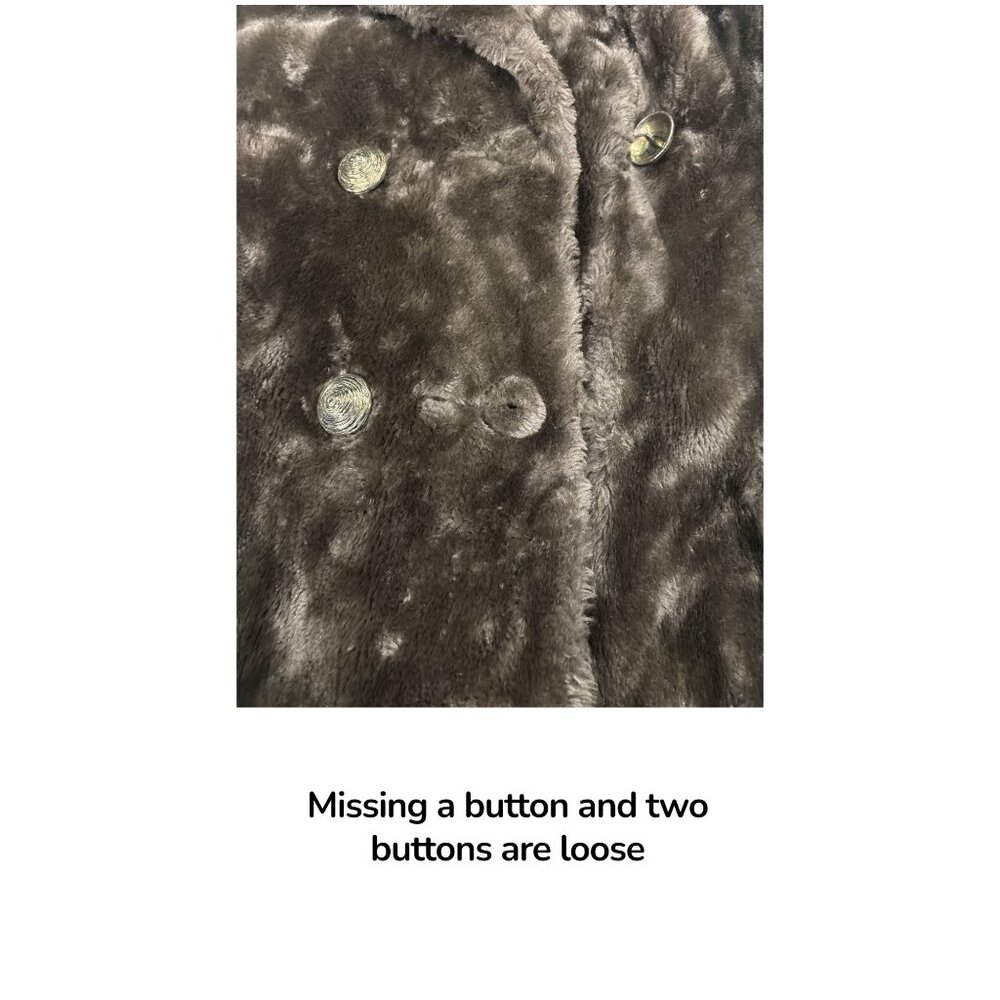 Vintage NORBA Brown Faux Fur Long Women’s Medium Large Statement Winter Coat - Picture 12 of 14